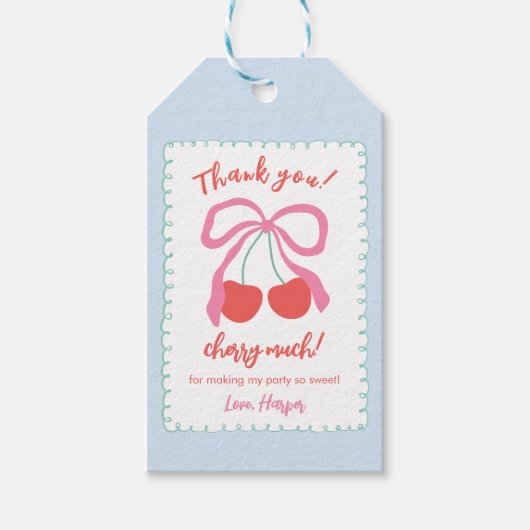 トップに小さなチェリー ギフトタグ (正面)