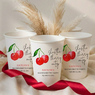 トップに輝くチェリー 🍒 バチェラー・パーティー 紙コップ