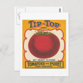 トップのトマトヴィンテージラベル ポストカード (正面/裏面)
