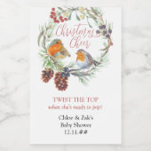 トップウィンターのリースベビーシャワーの恩恵 ワインラベル (シングルラベル)