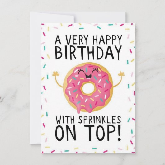 トップカードに振りかける非常にハッピーバースデー シーズンカード (正面)