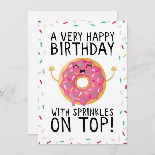 トップカードに振りかける非常にハッピーバースデー シーズンカード (正面/裏面)