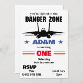 トップガンをテーマにした誕生日招待状 招待状 (正面/裏面)