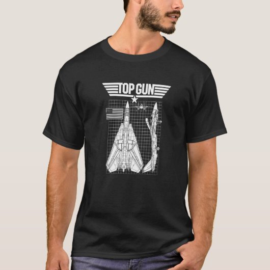トップガン F 14 トムキャット設計図  Tシャツ (正面)
