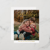 トップキャプションハッピーホリデイズフォイルホリデーポストカード 箔シーズンポストカード (正面/裏面)