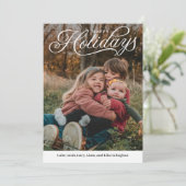 トップキャプションハッピーホリデーズ編集可能カラーカード シーズンカード (スタンド正面)