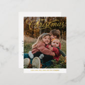 トップキャプションメリークリスマスフォイル休日はがき 箔シーズンポストカード (正面/裏面)