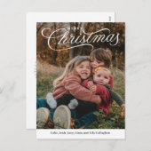 トップキャプションメリークリスマス編集可能カラー シーズンポストカード (正面/裏面)