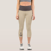 トップコーヒーブラウン（砂） カプリレギンス (正面)