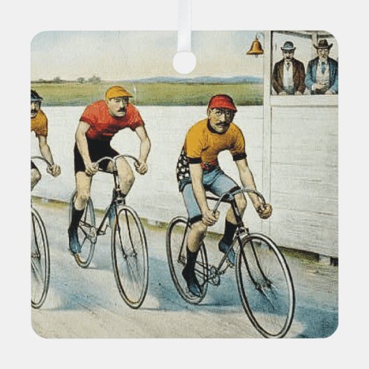 トップサイクリングオールドスクールメタルオーナメント メタルオーナメント (正面)