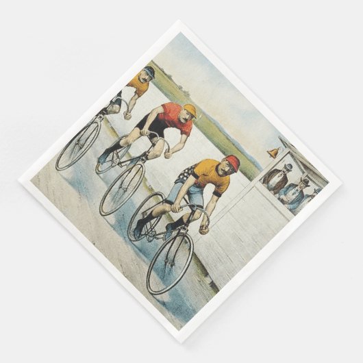 トップサイクリングオールドスクール紙ディナーナプキンズ (コーナー)