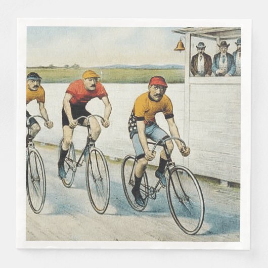 トップサイクリングオールドスクール紙ディナーナプキンズ (正面)
