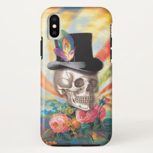 トップサイケデリックハットスカル iPhone X ケース