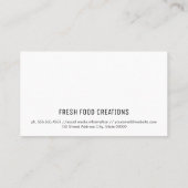 トップシェフ |ケータリングサービス 名刺 (裏面)