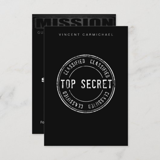 トップシークレットの応答カード サンキューカード (正面/裏面)