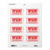 トップシークレットの機密レッドラバースタンプ出荷 ラベル (フルシート)
