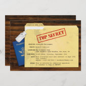 トップシークレットエージェントミッションサプライズ退職パーティー 招待状 (正面/裏面)