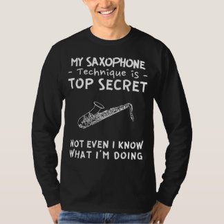 トップシークレットサックス スキー の謎をジャズアップ Tシャツ
