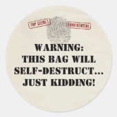 トップシークレットスパイ任務キッズパーティー ラウンドシール (正面)