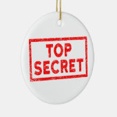 トップシークレットレッドラバースタンプのクリスマスオーナメント セラミックオーナメント (右)