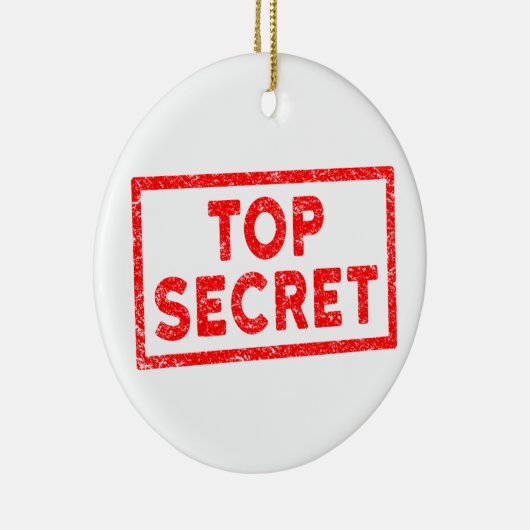 トップシークレットレッドラバースタンプのクリスマスオーナメント セラミックオーナメント (右)