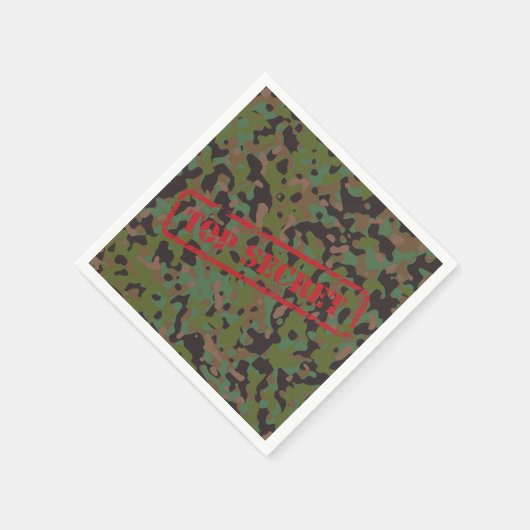 トップシークレットGIカモフラージュパーティーカクテルナプキンス スタンダードカクテルナプキン (角)