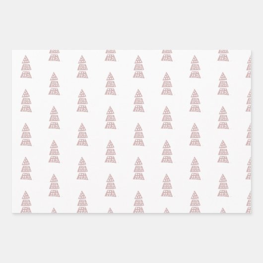 トップシート上の名前、3つの折り返し紙モダンツリー ラッピングペーパーシート (正面3)