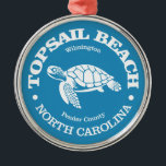 トップスルビーチ（ウミガメ） メタルオーナメント<br><div class="desc">ノースカロライナ州のトップセイルビーチ。</div>