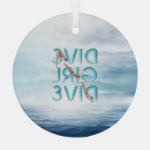 トップダイブガールダイブガラスオーナメント ガラスオーナメント (裏面)