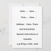 トップドッグ・オン・ザ・グリル・バックヤード・バーベキュー 招待状 (裏面)