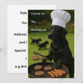 トップドッグ・オン・ザ・グリル・バックヤード・バーベキュー 招待状 (正面/裏面)