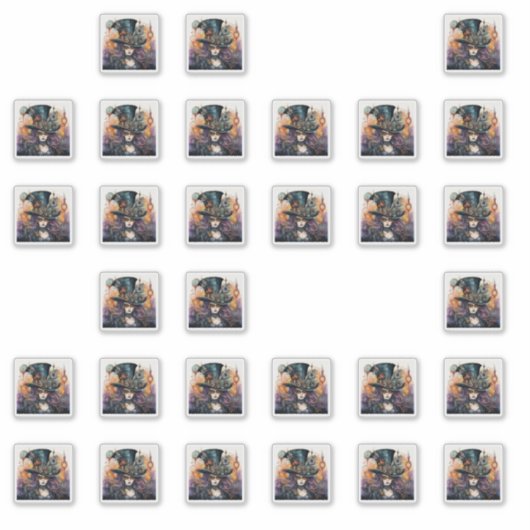 トップドラマのメイクアップを持つステームパンクレディ シール (正面)