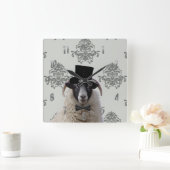 トップハおもしろいットで羊の花婿を作る スクエア壁時計 (ホーム)