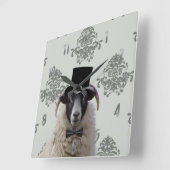 トップハおもしろいットで羊の花婿を作る スクエア壁時計 (傾斜)