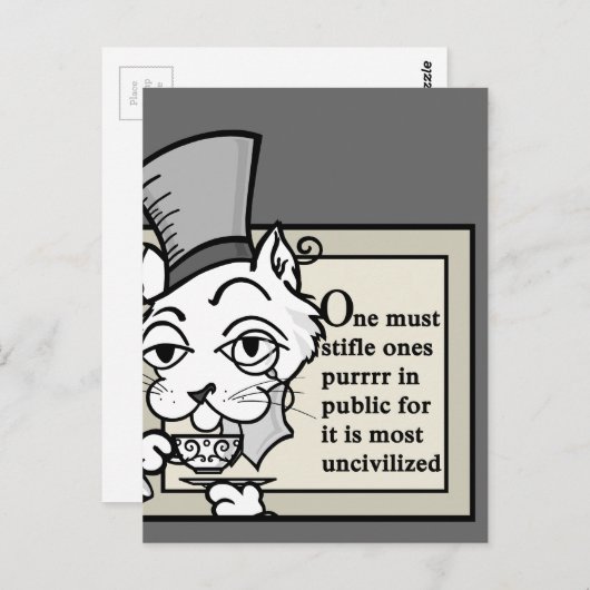 トップハおもしろいット葉書付き漫画スタイル猫 ポストカード (正面/裏面)