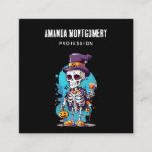 トップハックールトハロウィーンのスケルトン スクエア名刺 (正面)