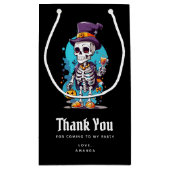 トップハックールトハロウィーンのスケルトン スモールペーパーバッグ (裏面)