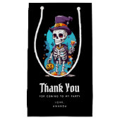 トップハックールトハロウィーンのスケルトン スモールペーパーバッグ (正面)