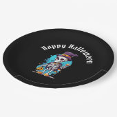 トップハックールトハロウィーンのスケルトン ペーパープレート (アングル)