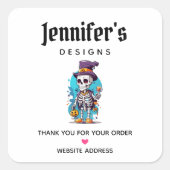 トップハックールトハロウィーンのビジネスの骨格 スクエアシール (正面)