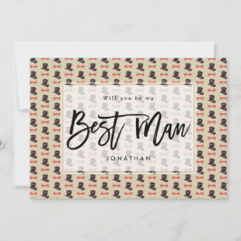 トップハットが私の花婿介添人提案カード サンキューカード