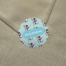 トップハットすてき雪だるまクリスマスピクセルアートパターン