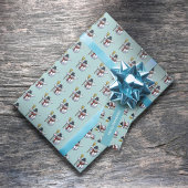 トップハットすてき雪だるまクリスマスピクセルアートパターン ラッピングペーパー