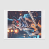 トップハットとゴーグルのギタ遊ー付きスチームパンク猫 薄葉紙 (正面)