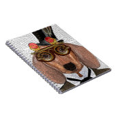 トップハットとゴーグル付きダックスシュント ノートブック (右側)