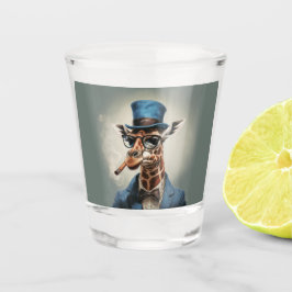 トップハットとジャケットのキリン ショットグラス