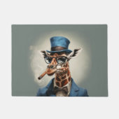 トップハットとジャケットのキリン ドアマット (正面)