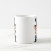 トップハットとスーツマグの中のマウス コーヒーマグカップ (中央)