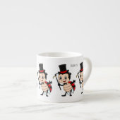 トップハットとネクタイ漫画の可愛いラディバグ エスプレッソカップ (正面右)