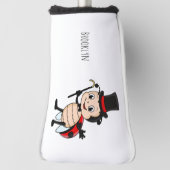 トップハットとネクタイ漫画の可愛いラディバグ ゴルフヘッドカバー (回転90)